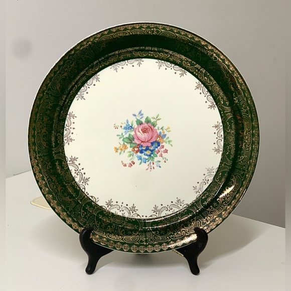 Vintage TAYLOR SMITH USA 22K Gold Trim 10” Dinner Plate 9532 - Picture 12 of 14